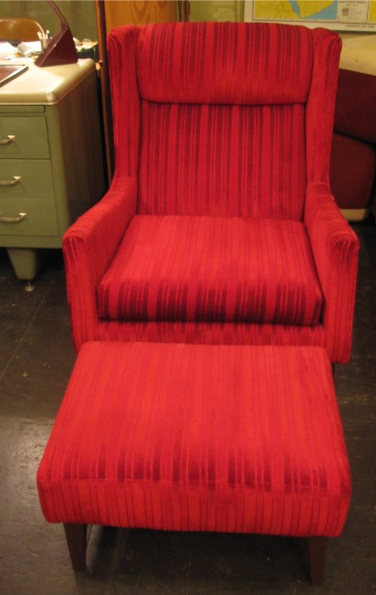1950s Wingback Chair and Ottoman
