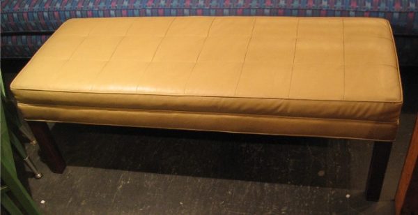 1970s Quilted Upholstered Bench