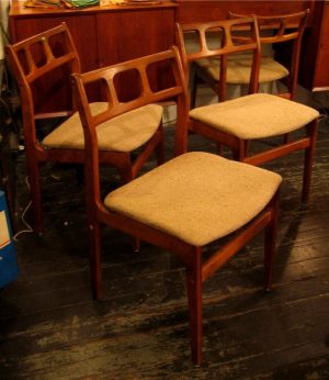 Four Teak Side Chairs