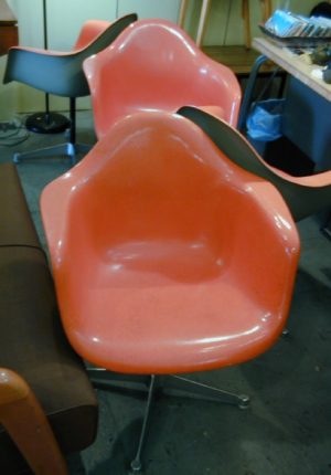 Eames Swiveling Arm Shell Chairs Set of 4