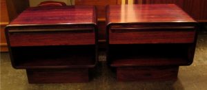 Brazilian Rosewood Night-Stands/Side Tables Pair