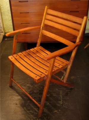1950s Folding Wooden Chair