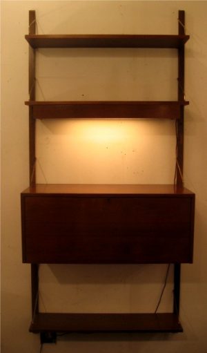 1960s Lighted Wall Unit with Bar