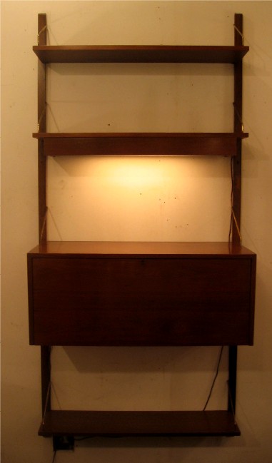 1960s Lighted Wall Unit with Bar