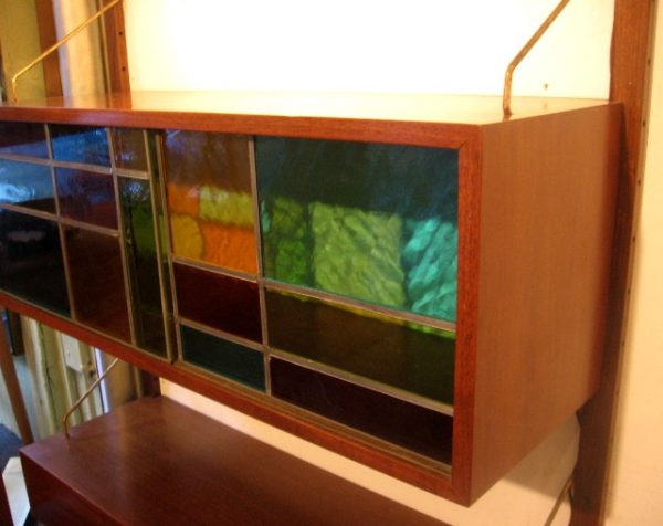 1960s Lighted Wall Unit with Drawers and Cabinet