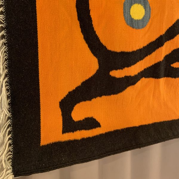 1960s South American Hand Loomed Woven Wool Tapestry