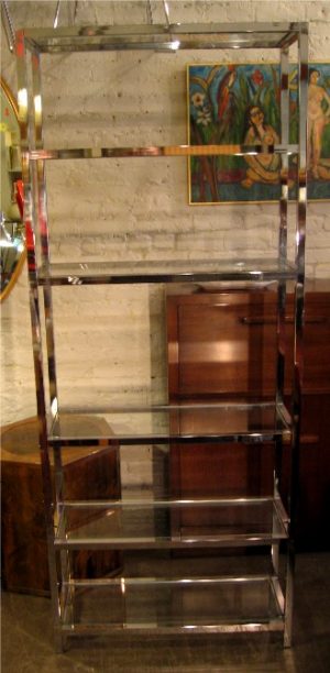1970s Chrome and Glass Etagere