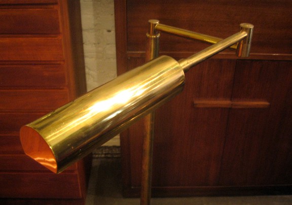 Koch and Lowy Brass Telescoping Pharmacy Floor Lamp