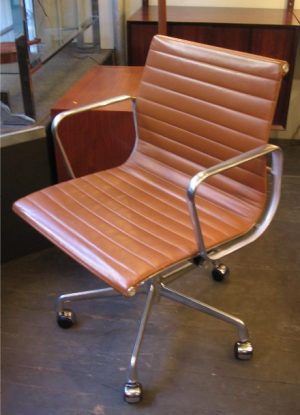 Eames Aluminum Group Management Chair by Herman Miller in Brown