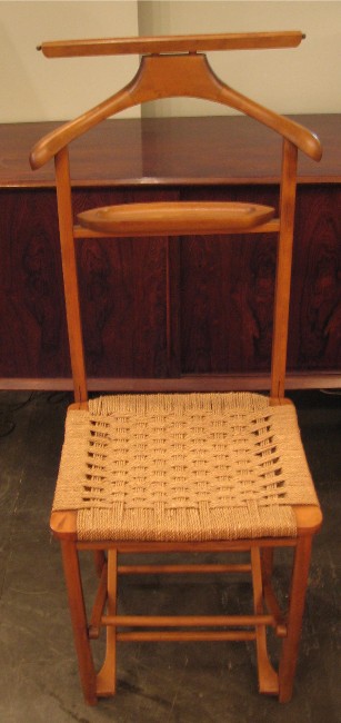 Folding Italian Valet Chair with Natural Cord Seat