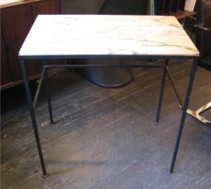 1950s Iron and Marble Writing Table