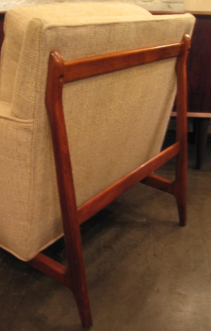 1960s Club Chair with Exoskeletal Walnut Frame