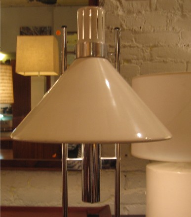 Robert Sonneman White Parallel Stem Chrome Floor Lamp