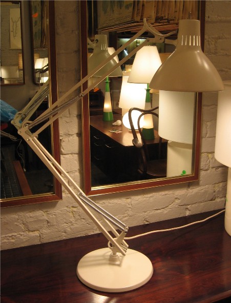 Luxo Cream Colored Two Arm Articulating Lamp