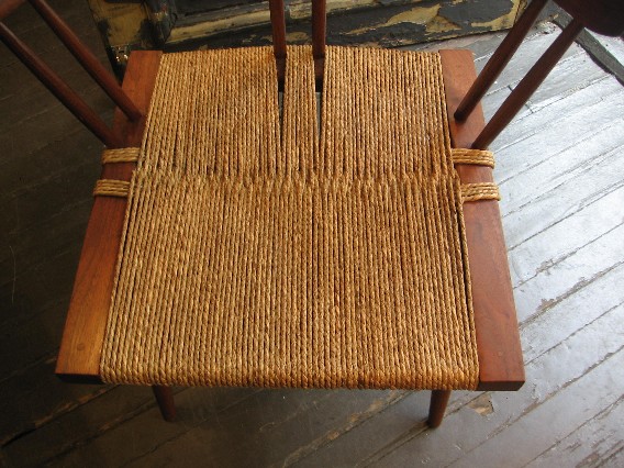 George Nakashima Set of 6 Grass Seat Chairs
