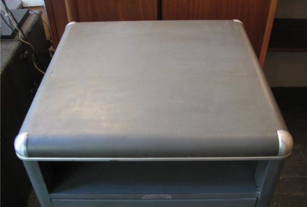 1950s Gun Metal Gray Cabinet with Safe