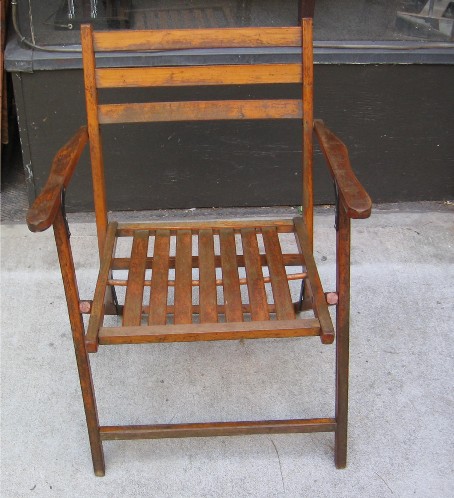 1950s Folding Slat Wood Chair