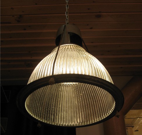 Gray Metal and Glass Industrial Pendant Lamp