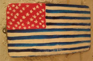 Folk Art Painted American Flag