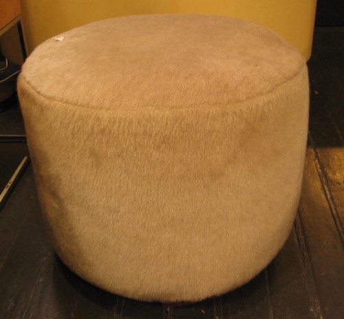 1950's Cylindrical Upholstered Pouffe