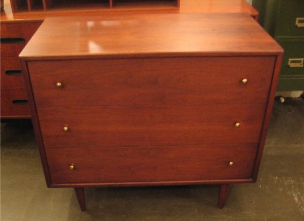 Black Walnut Bachelor's Chest with Brass Pulls