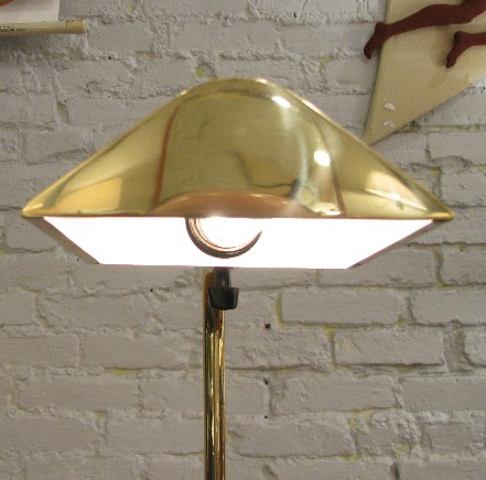 Brass Floor Lamp with Tent Shade by George Hansen