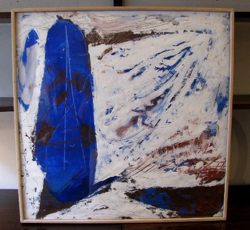 Antonio Ole Untitled Painting Blue Mask