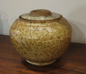 Studio Pottery Lidded Stoneware Vase by Healy