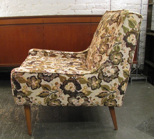 Pair of Low Armed Upholstered Club Chairs in the manner of Paul McCobb