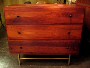 1960's Solid Walnut Three Drawer Dresser