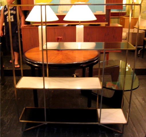 1950s Brass Etagere in the Style of Paul McCobb