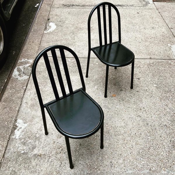 Robert Mallet-Stevens Black Dining Chairs for Pallucco - a Pair