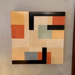 Pair of Mondrian Inspired Square Paintings
