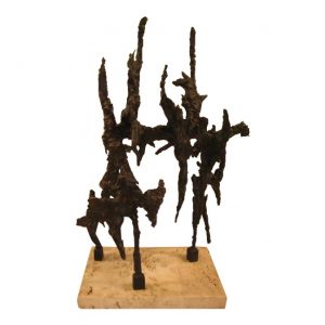 Brutalist Style Bronze Table Sculpture by George Koras