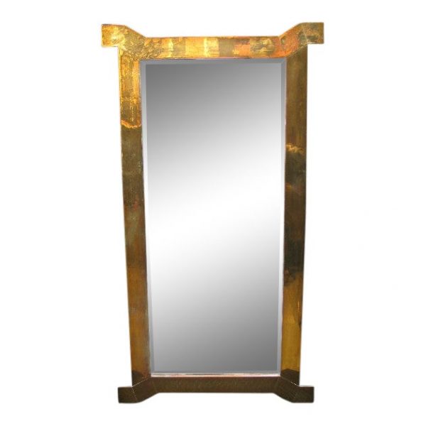 Decorative Mirror in Solid Brass with Dog Leg Corners