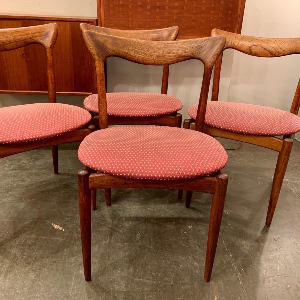 H. W. Klein Sculpted Back Dining Chairs of Walnut- Set of 4