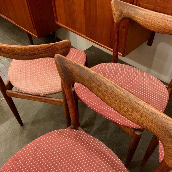 H. W. Klein Sculpted Back Dining Chairs of Walnut- Set of 4