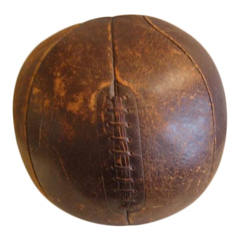 Large Vintage Leather Medicine Ball