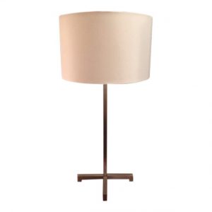 Nessen Nickel Plated X Base Table Lamp With Shade