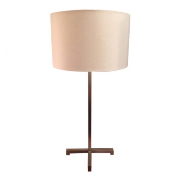 Nessen Nickel Plated X Base Table Lamp With Shade