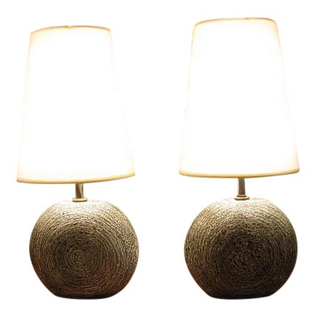 Pair of Ceramic Disc Shaped Lamps by Kelby