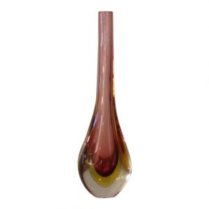 Tall Teardrop Shaped Single Stem Vase by Flavio Poli
