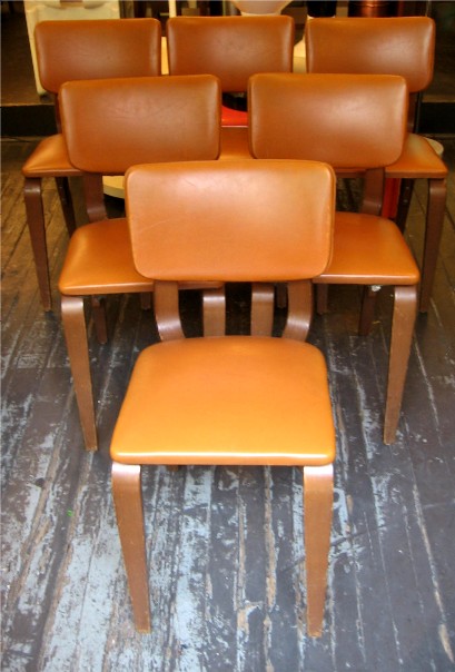 Set of Six Bent Wood Thonet Chairs