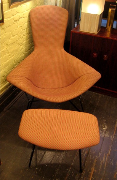 Harry Bertoia Bird Chair and Ottoman for Knoll