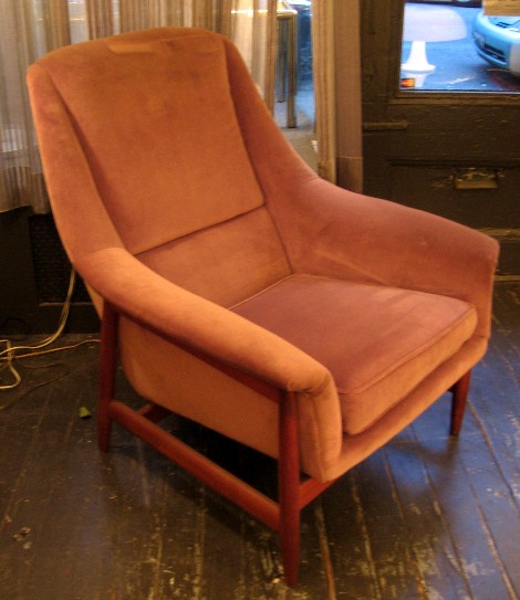 Teak Framed Upholstered Club Chair by Dux