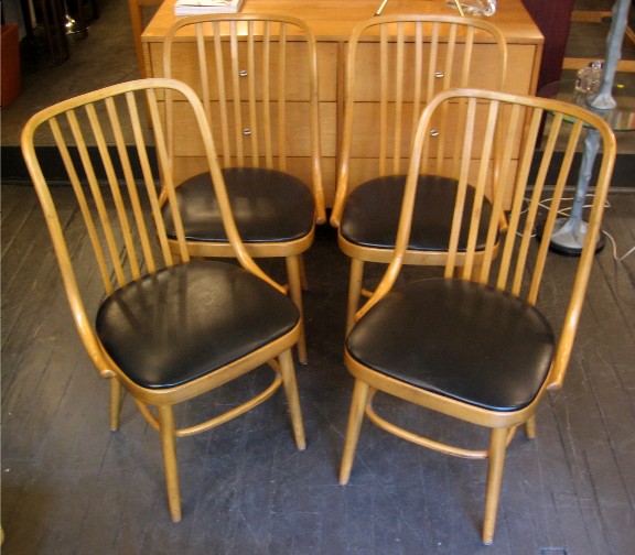 Set of Four 1970s Bentwood Chairs