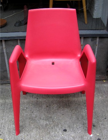Set of Four Red Arco Bellini Chairs