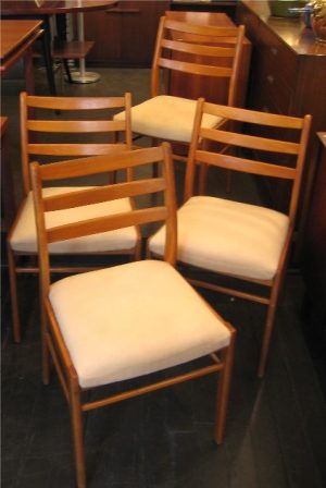Set of Four Beech Dining Side Chairs from Denmark
