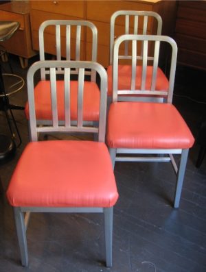Set of Four Goodform Aluminum Industrial Chairs