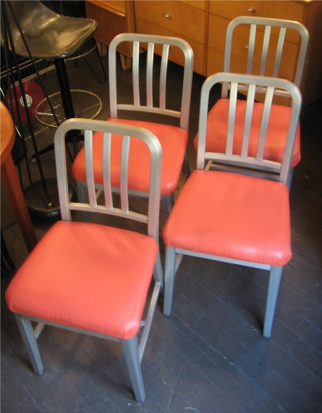 Set of Four Goodform Aluminum Industrial Chairs
